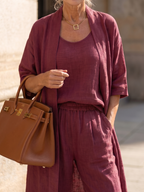 Yael | Three Piece Relaxed Top and Trouser Set