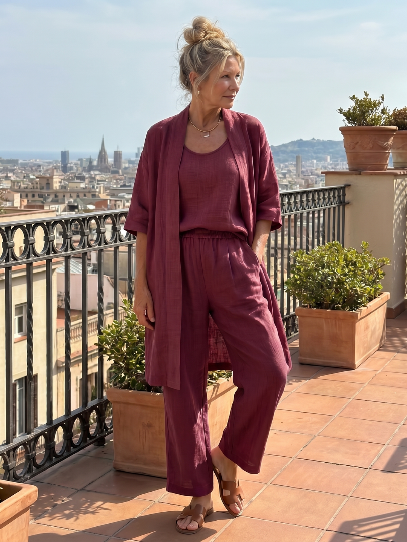 Yael | Three Piece Relaxed Top and Trouser Set