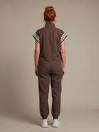 Lark | Zip Front Stripe Panel Jumpsuit