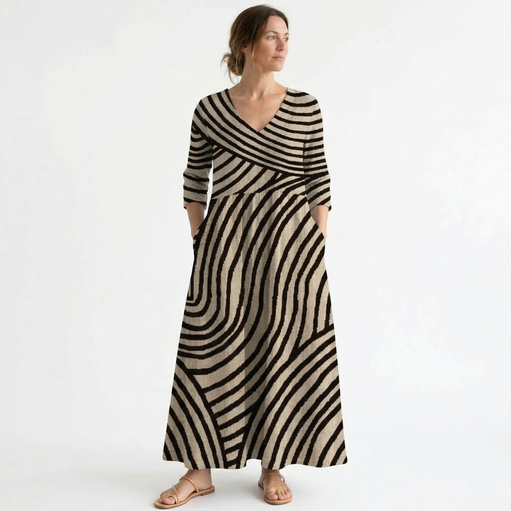 Women's Striped Midi Dress