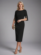 Amaris | Split Sleeve Fitted Midi Dress