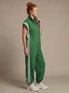 Lark | Zip Front Stripe Panel Jumpsuit
