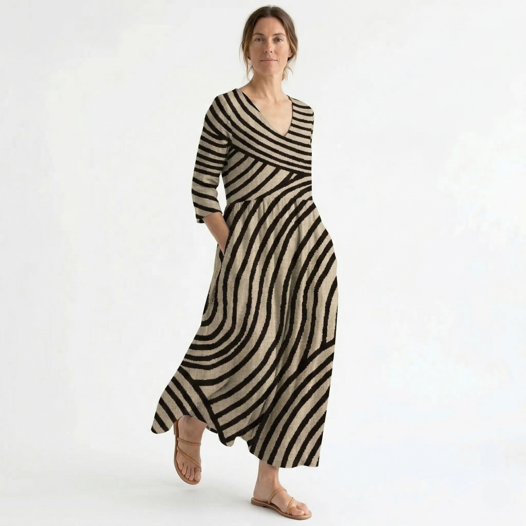 Women's Striped Midi Dress