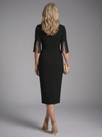 Amaris | Split Sleeve Fitted Midi Dress