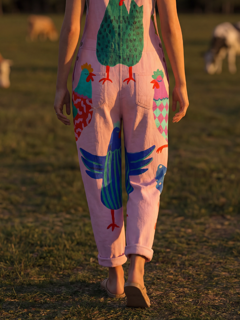 Sanna | Hen Motif Jumpsuit