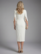 Amaris | Split Sleeve Fitted Midi Dress