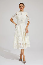 Jasmin | Women's Chic Lace Midi Dress