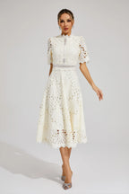 Jasmin | Women's Chic Lace Midi Dress