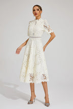 Jasmin | Women's Chic Lace Midi Dress
