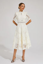 Jasmin | Women's Chic Lace Midi Dress