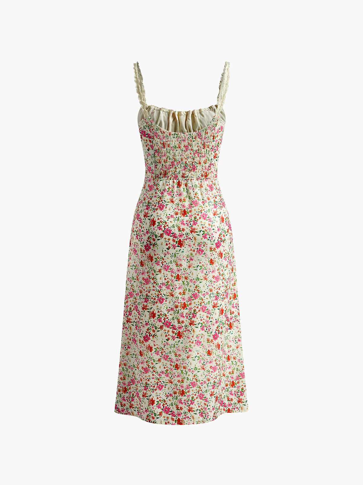 Floral Cami Midi Dress – Sleeveless Summer Dress with Trim Detail & Lightweight Fabric