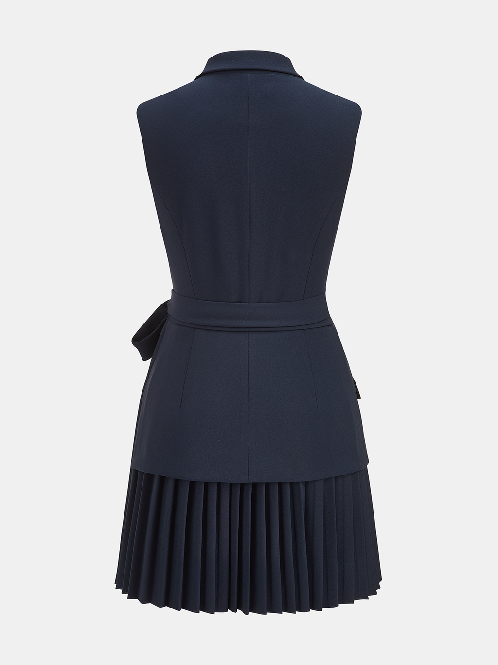 Sleeveless Blazer Dress with Belt – Tailored Mini Party Dress