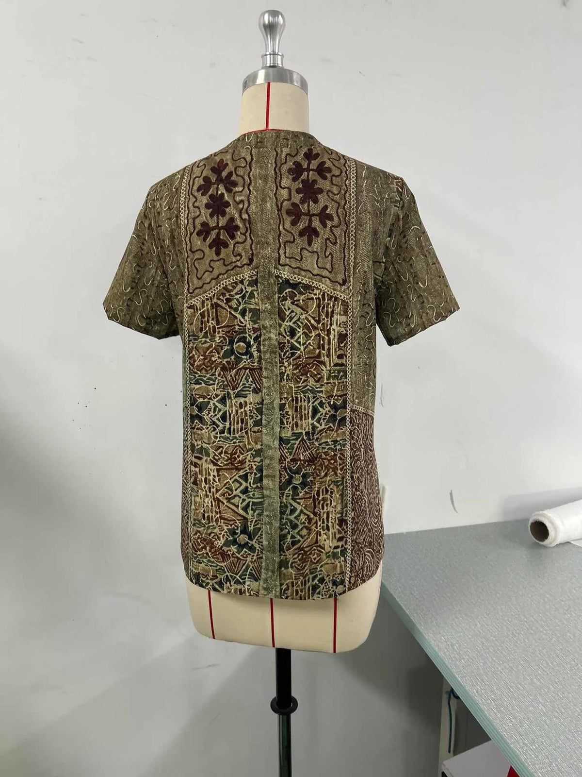 Women's Vintage Ethnic Pattern Art Print Casual Short-sleeve Shirt