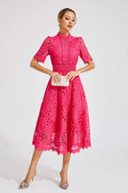 Jasmin | Women's Chic Lace Midi Dress