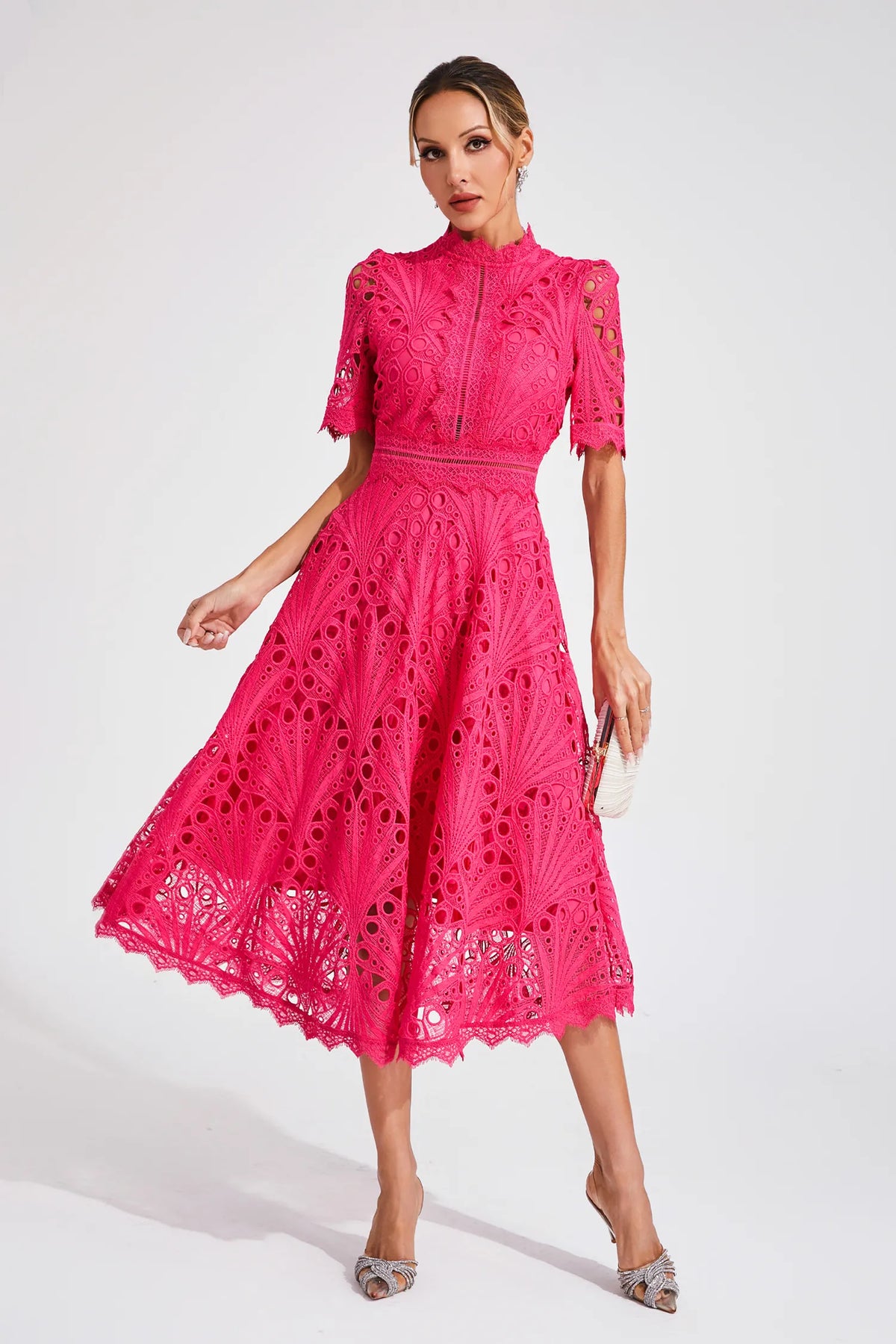 Jasmin | Women's Chic Lace Midi Dress
