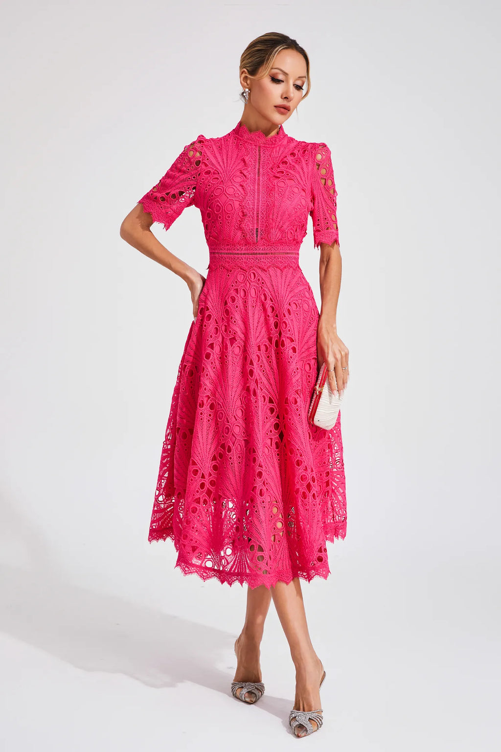 Jasmin | Women's Chic Lace Midi Dress