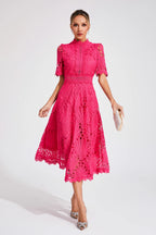 Jasmin | Women's Chic Lace Midi Dress