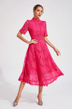 Jasmin | Women's Chic Lace Midi Dress