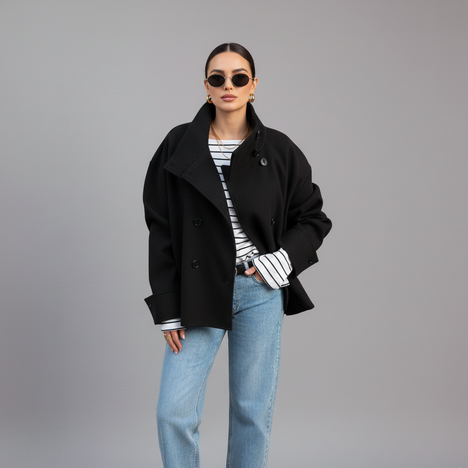 Aya - Oversized High-Neck Coat