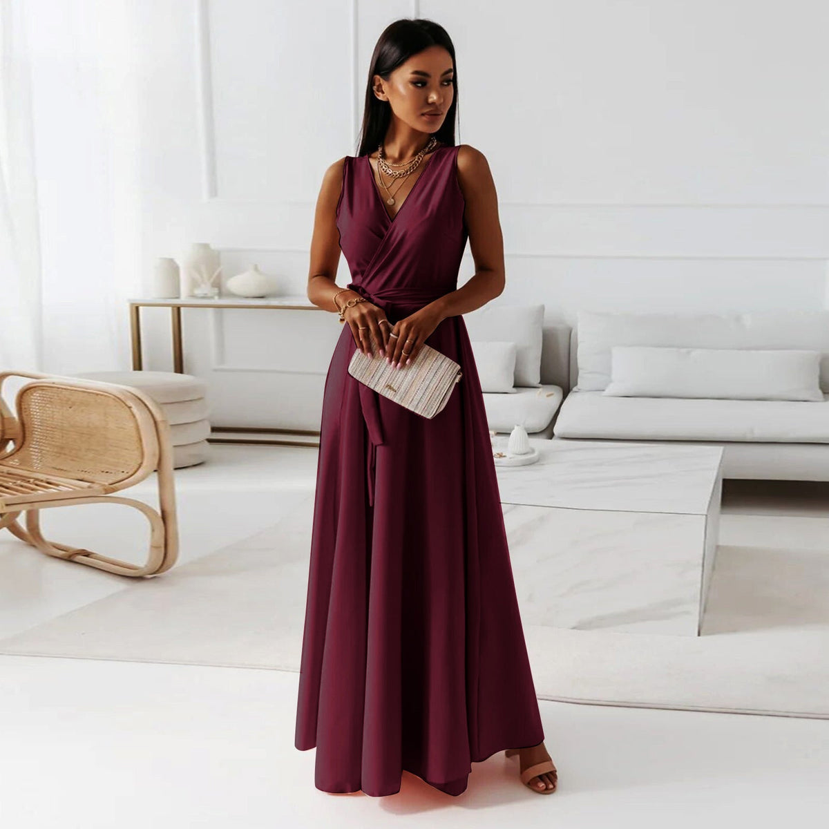 Jessica | Women's Wrap Maxi Dress for Wedding Guests