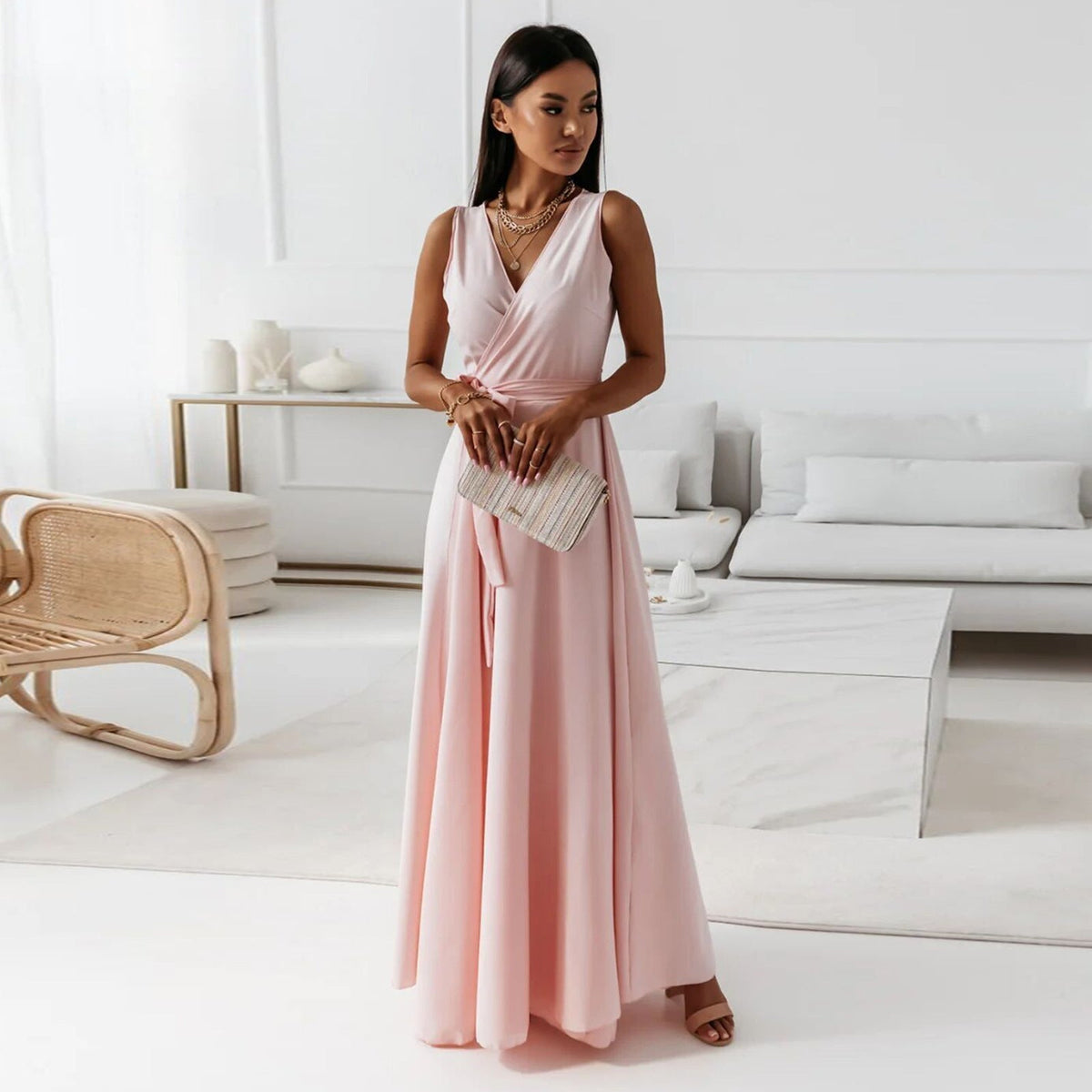 Jessica | Women's Wrap Maxi Dress for Wedding Guests