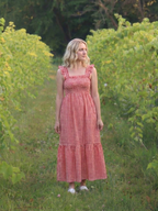Isolde | Flutter Sleeve Smocked Gingham Maxi Dress