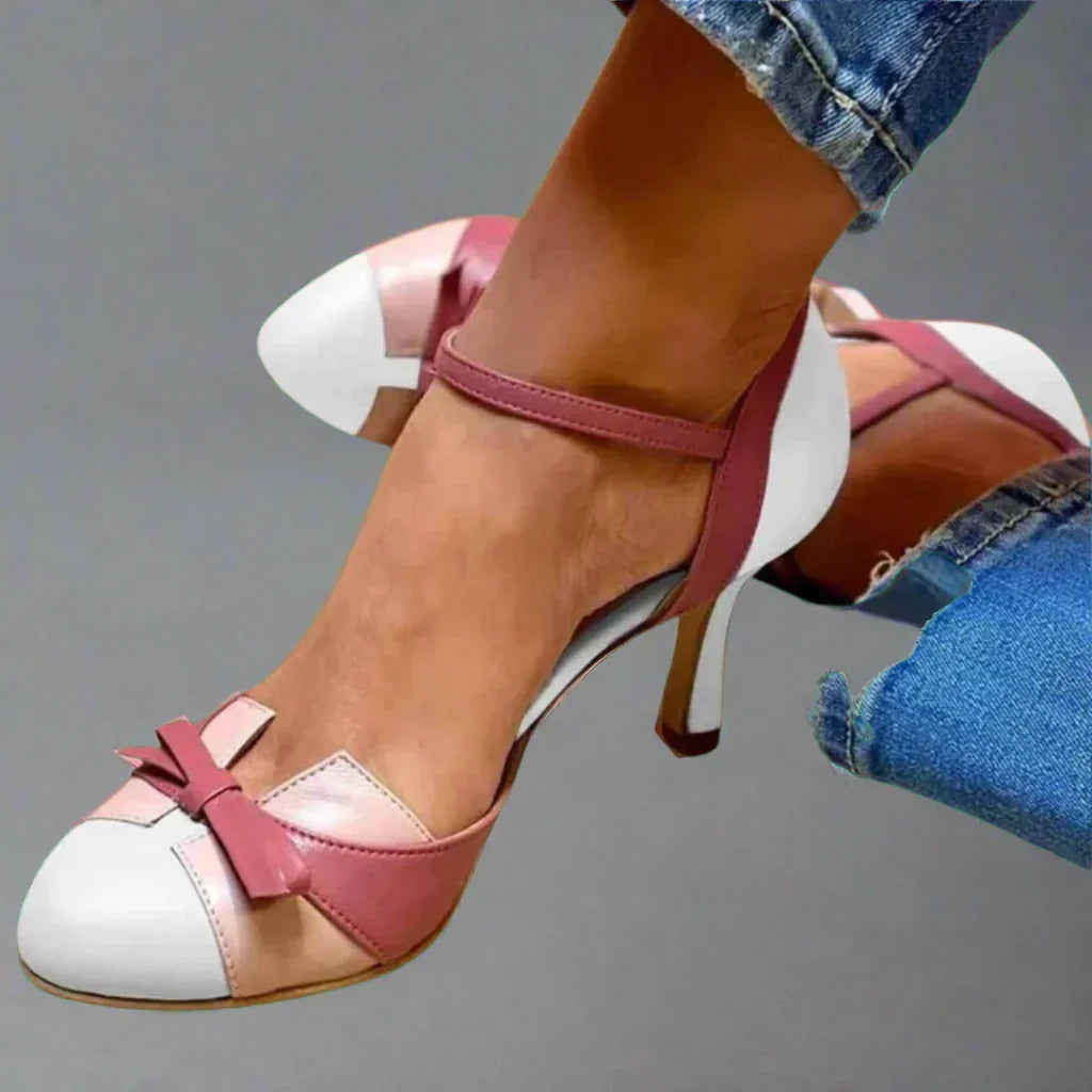 Barbara | Women's Classic Pumps with Bow Strap and Mid Heel