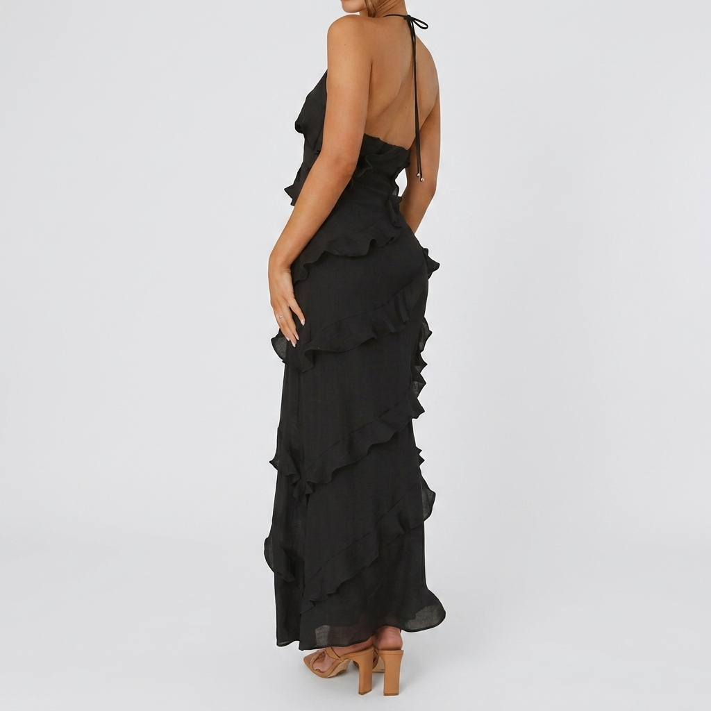 Women's Elegant Tiered Ruffle Maxi Dress