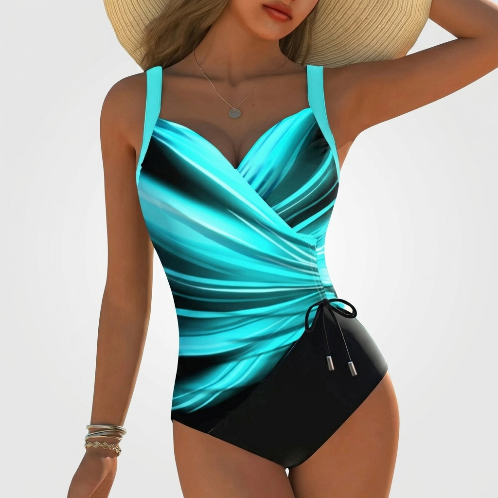 Women's Tummy Control Swimsuit with Wrap Front Design
