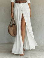 Marie | Women's Boho Maxi Shirt Dress with Button Placket and Belt