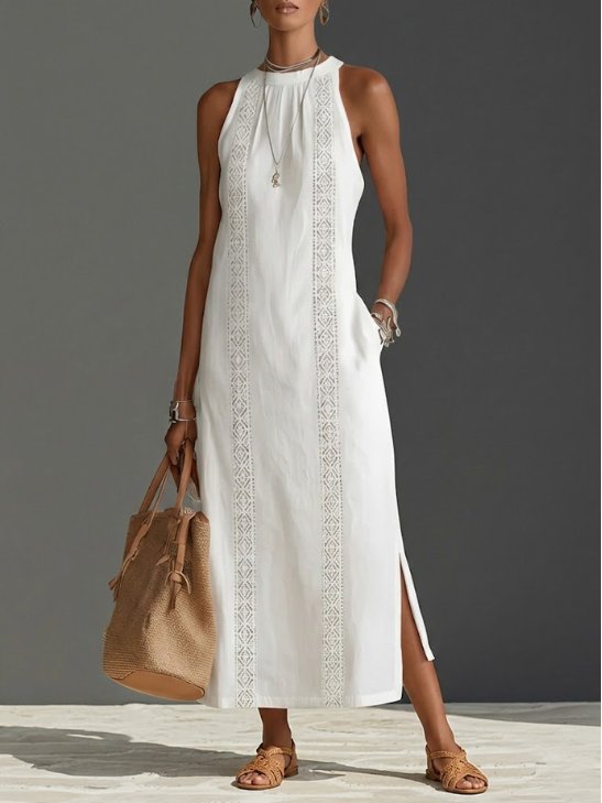 Elfriede | Women's Sleeveless Embroidered Midi Dress