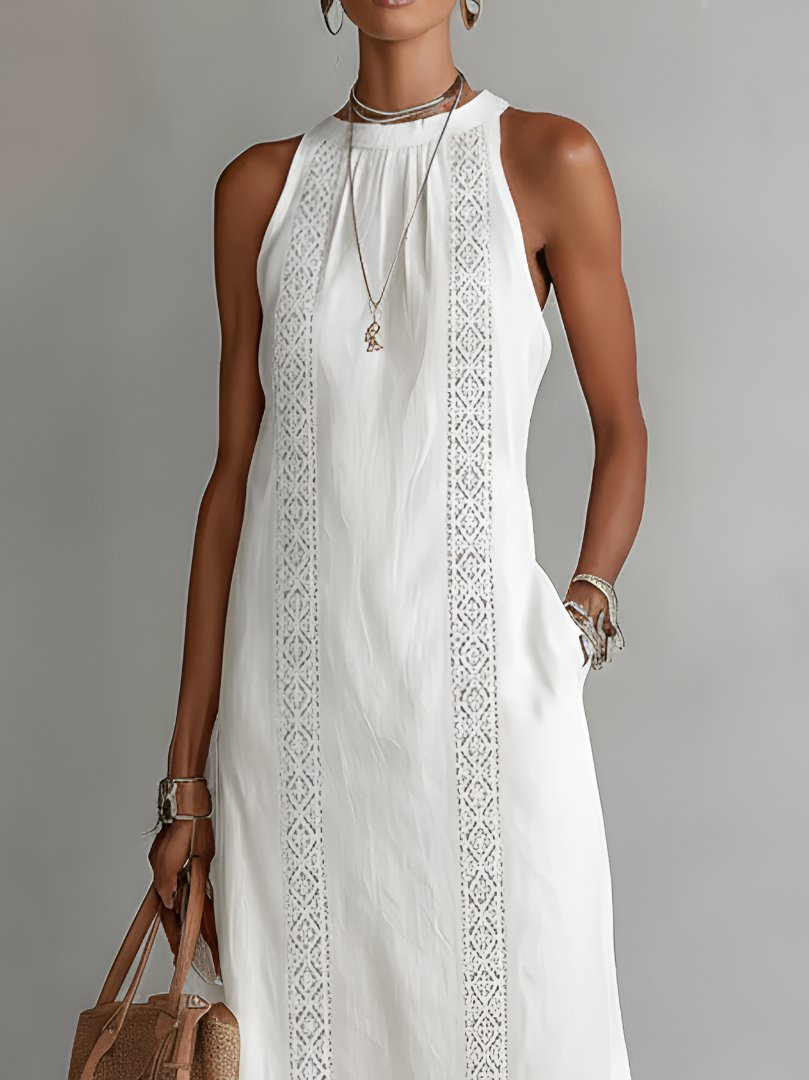 Elfriede | Women's Sleeveless Embroidered Midi Dress