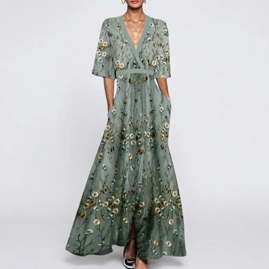 Women's Elegant Floral Maxi Dress