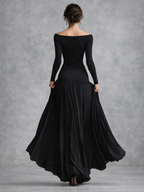 Maris | Draped Long Sleeve Maxi Dress