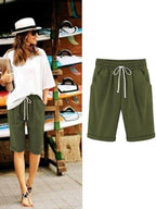 Plain with Pockets Sashes Holiday Loose Shorts (9 Colours)