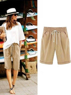 Plain with Pockets Sashes Holiday Loose Shorts (9 Colours)