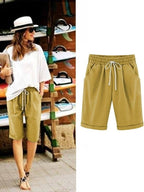 Plain with Pockets Sashes Holiday Loose Shorts (9 Colours)