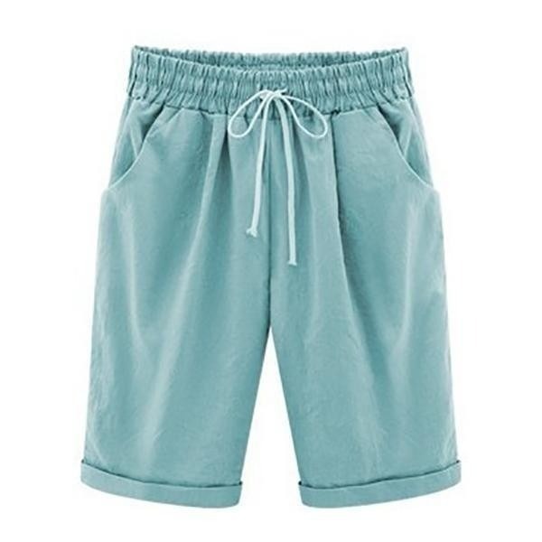 Plain with Pockets Sashes Holiday Loose Shorts (9 Colours)