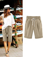 Plain with Pockets Sashes Holiday Loose Shorts (9 Colours)