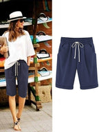 Plain with Pockets Sashes Holiday Loose Shorts (9 Colours)
