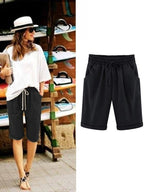 Plain with Pockets Sashes Holiday Loose Shorts (9 Colours)
