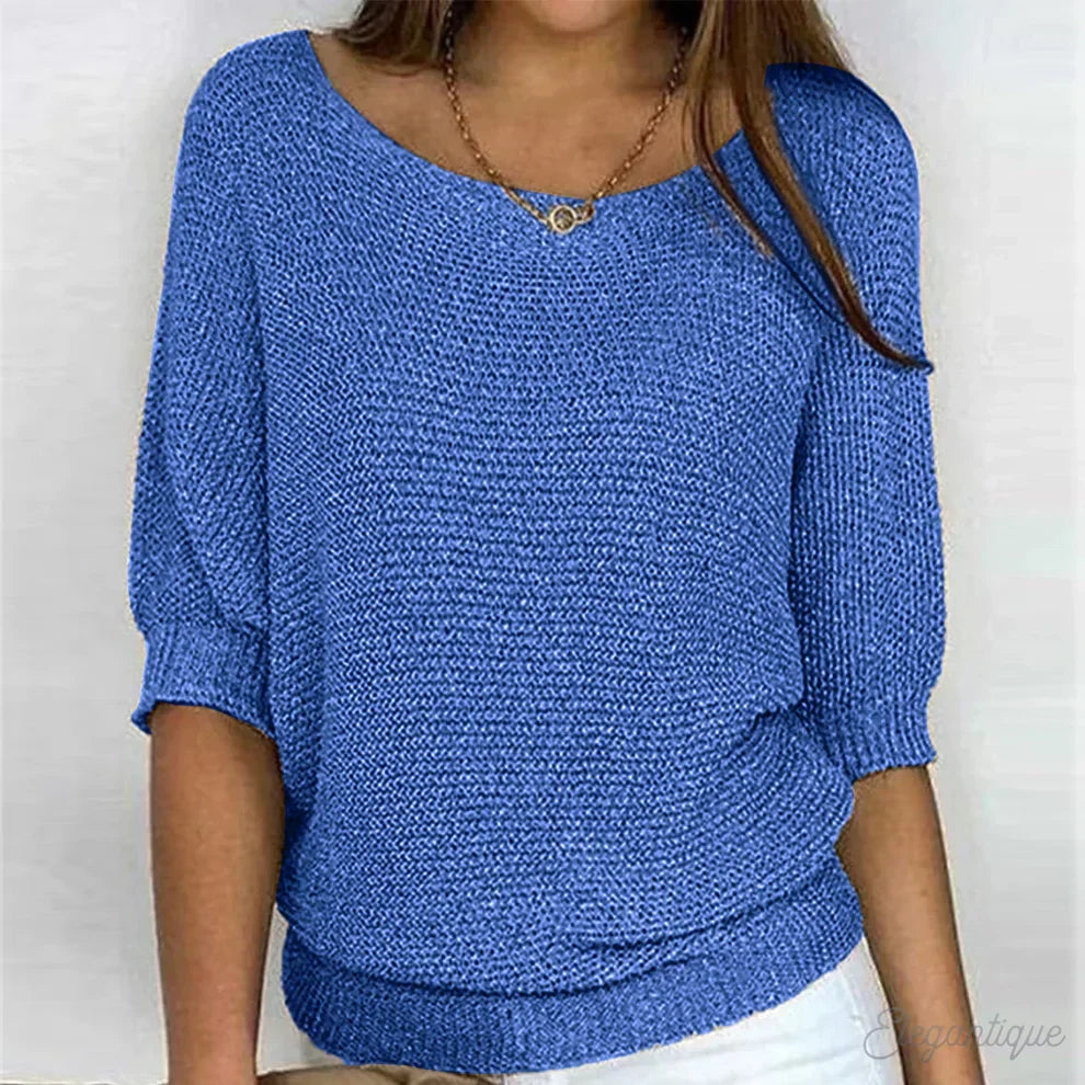 Louisa | Women's Elegant Knitted Sweater with Knit Pattern, Soft Knit