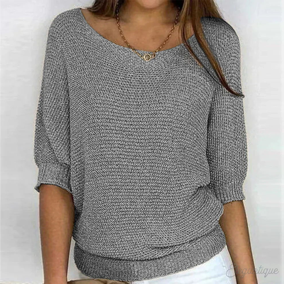Louisa | Women's Elegant Knitted Sweater with Knit Pattern, Soft Knit