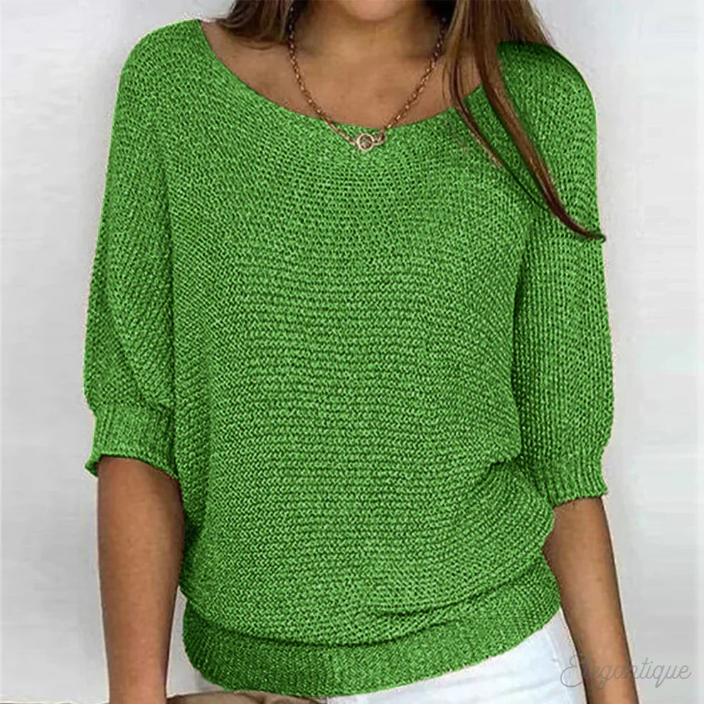 Louisa | Women's Elegant Knitted Sweater with Knit Pattern, Soft Knit