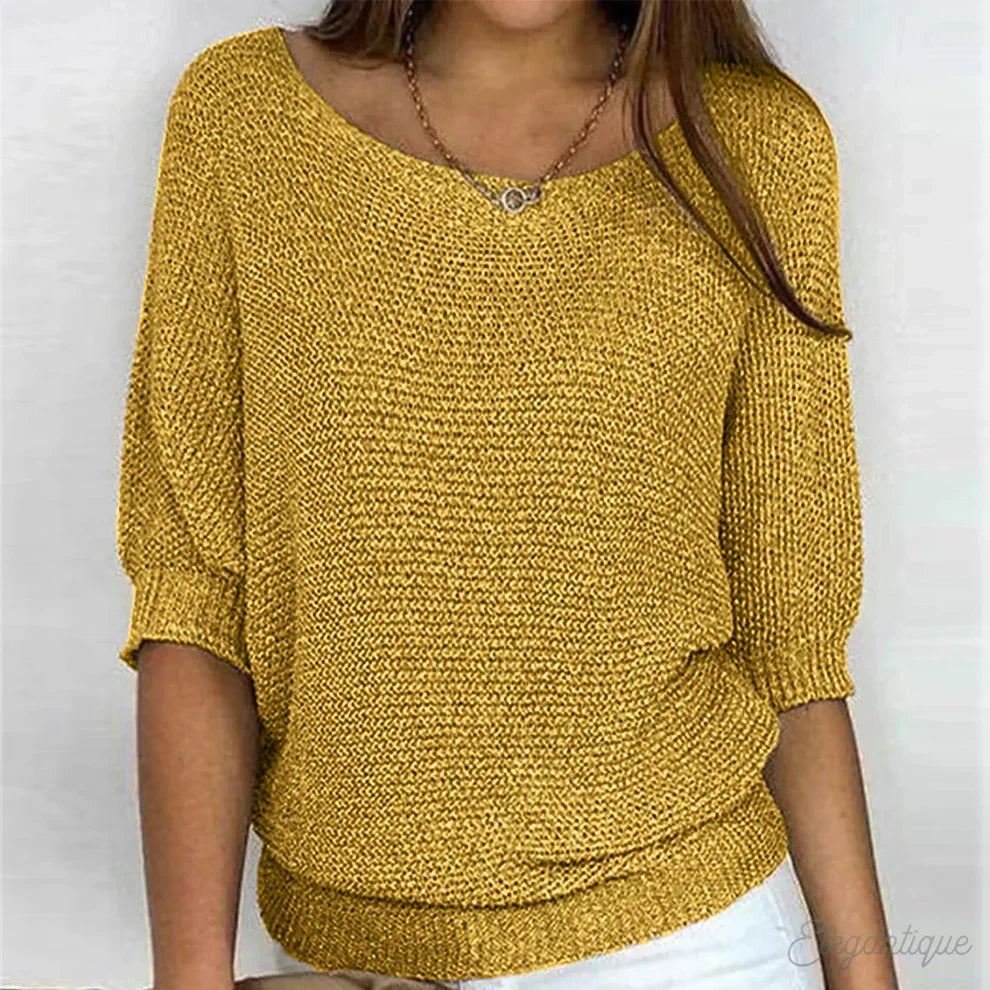 Louisa | Women's Elegant Knitted Sweater with Knit Pattern, Soft Knit