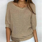 Louisa | Women's Elegant Knitted Sweater with Knit Pattern, Soft Knit
