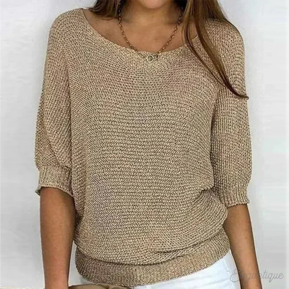 Louisa | Women's Elegant Knitted Sweater with Knit Pattern, Soft Knit