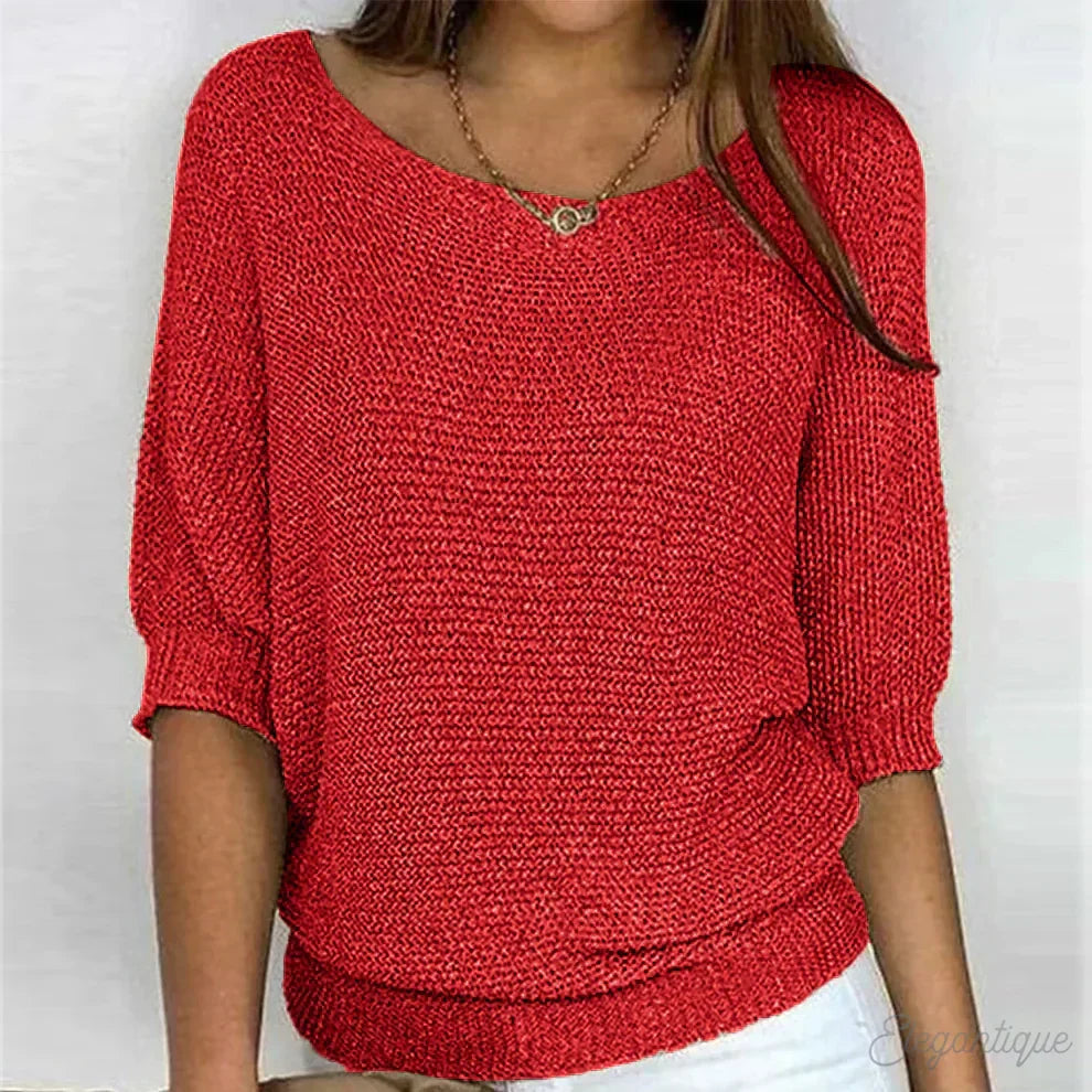 Louisa | Women's Elegant Knitted Sweater with Knit Pattern, Soft Knit