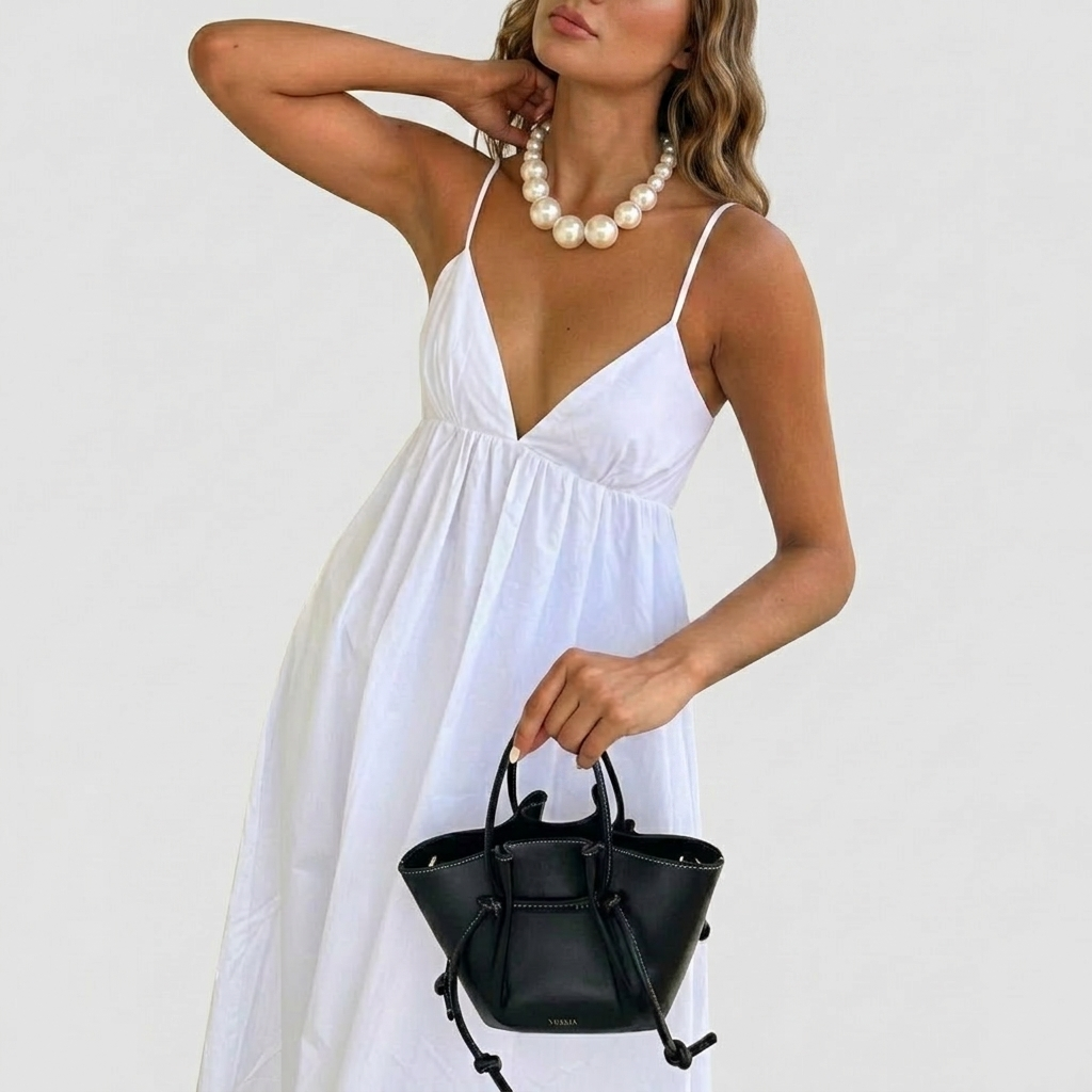 Coastal Elegance Open Back Maxi Dress